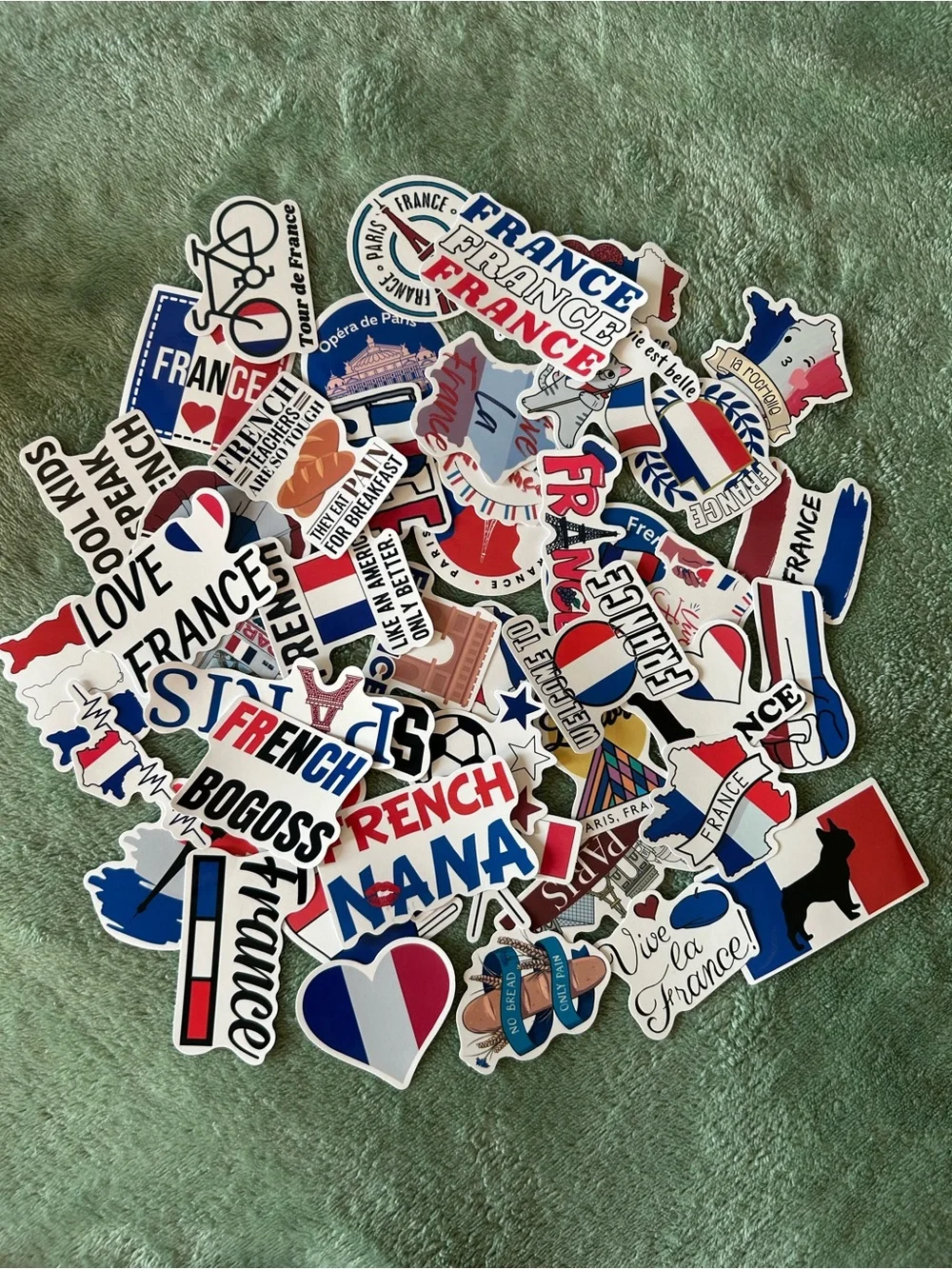 45 Love France Paris Stickers Water Bottles Travel Laptop Luggage French Flag